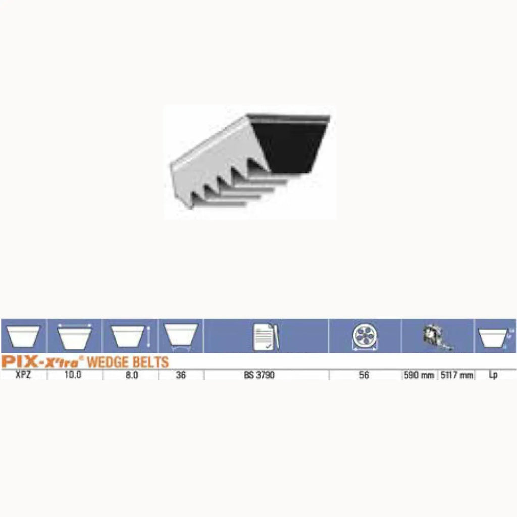XPZ Section V-Belt Sizes XPZ-0630, XPZ-630 – XPZ1600