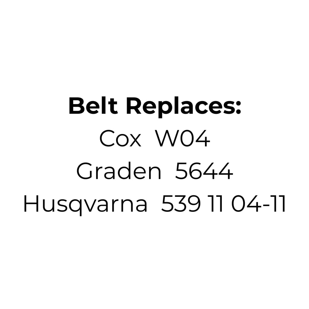 Belt Replaces Cox W04, Graden 5644 and Husqvarna 539 11 04-11 as the Cutter Deck Belt - Alt 3