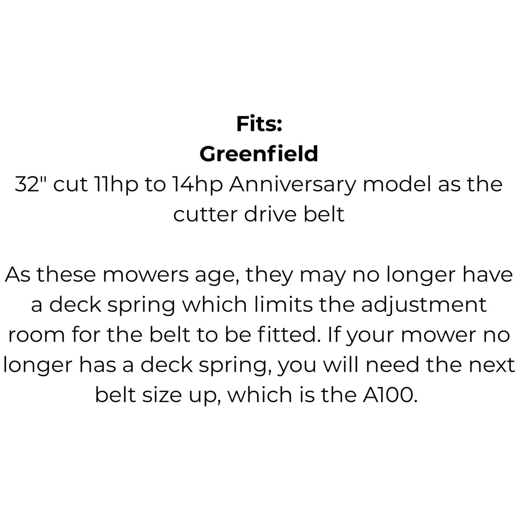 Belt replaces Greenfield GT2200 Cutter Drive Belt