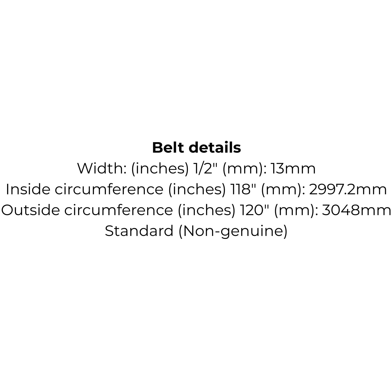 Belt replaces GT2360 for Greenfield Mini Mow