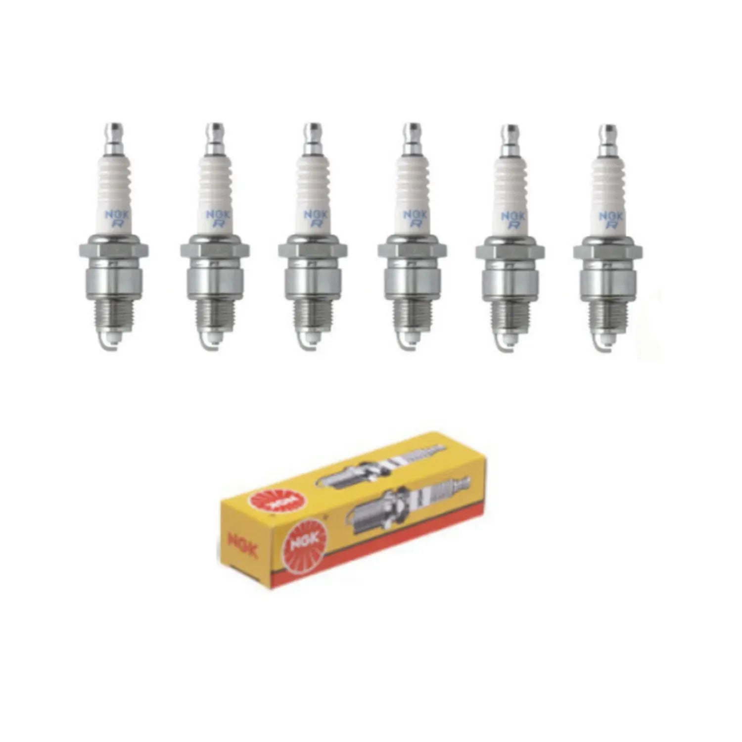 6x NGK Spark Plugs to fit Marine Outboard - Mercury, Yamaha or Johnson BR8HS-10 - Main