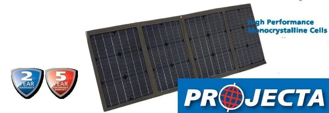 Projecta Portable Folding Solar Panel Kit 120W w Battery Charger & Pack SPM120K 