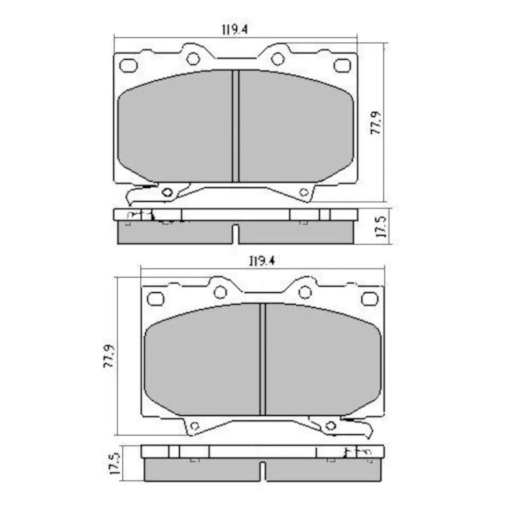 RDA Phantom Ceramic Front Brake Pads for Toyota Landcruiser 100 and 105 Series and Lexus LS, LX and LX470 - RDC1365
