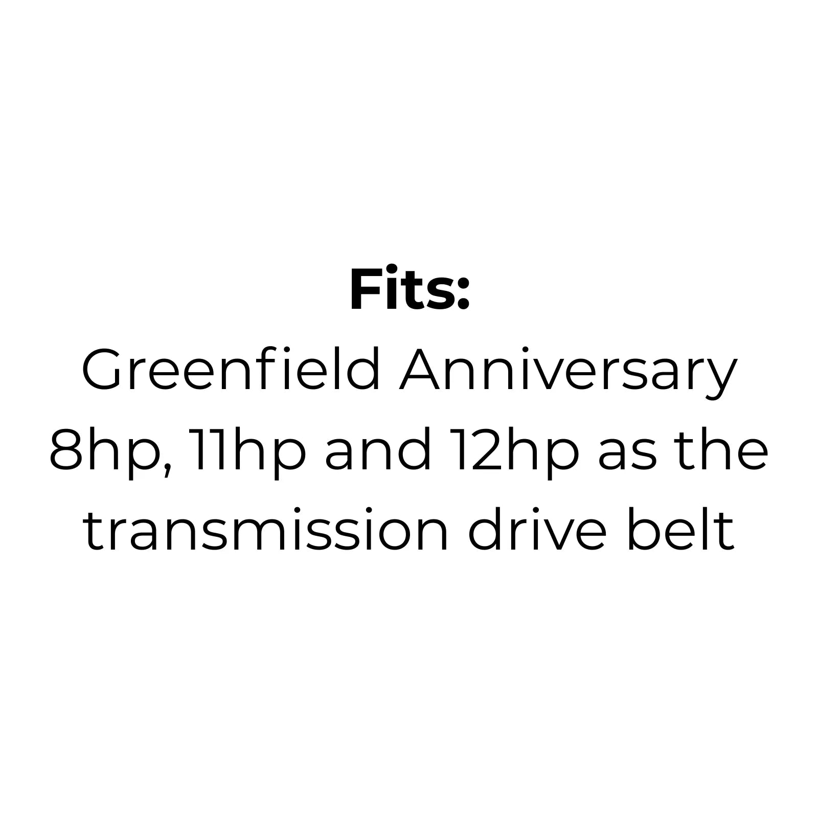 Belt Replaces Greenfield Anniversary/Mini GT371 Transmission Drive Belt