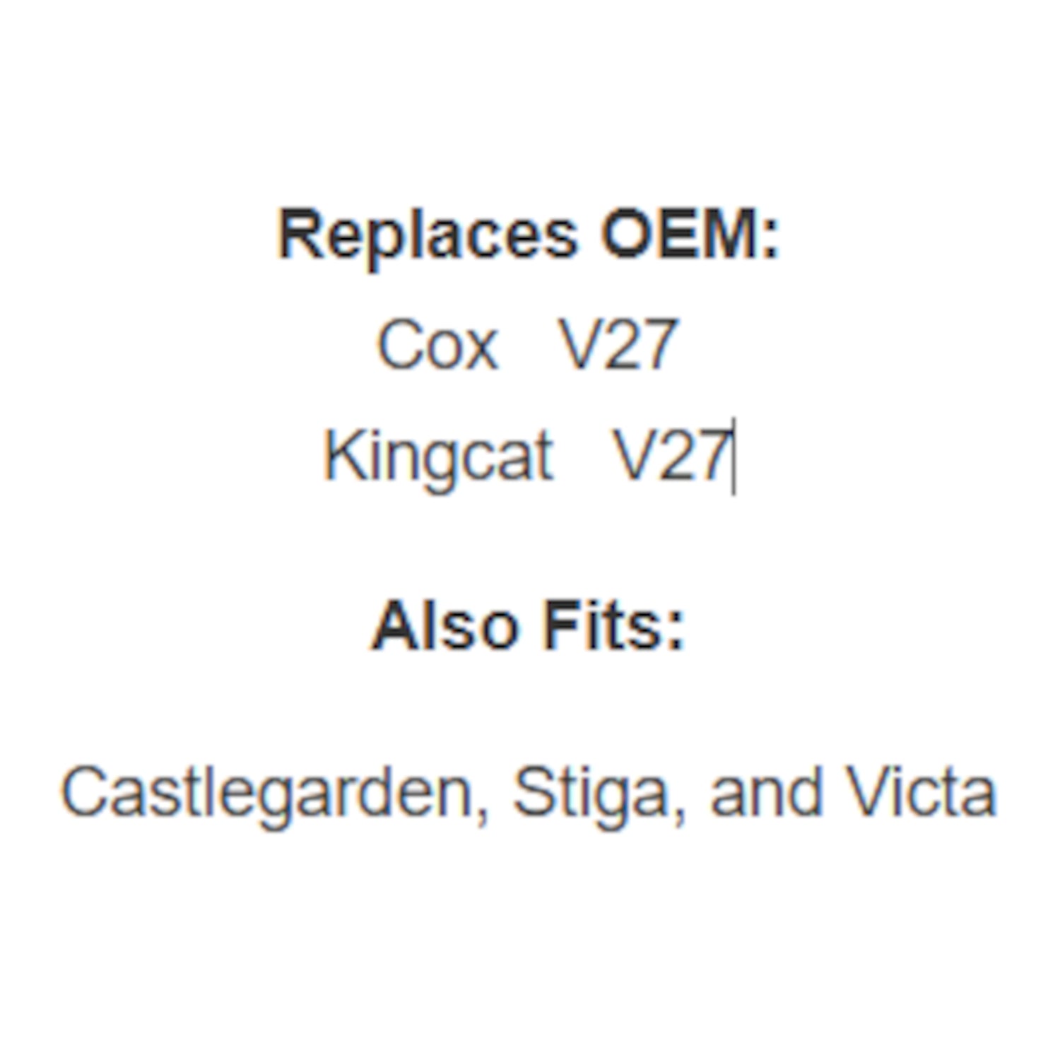 Belt for Castlegarden & Stiga 38" cut rear discharge, Victa VRX19538HC-A or Cox, Kingcat belt# V27