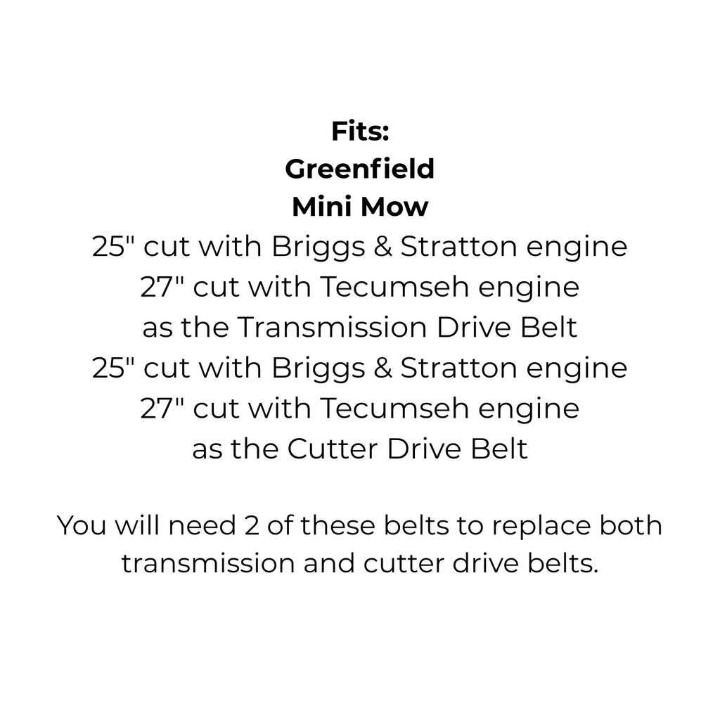 Belt Replaces GT2314 for Greenfield Mini Mow