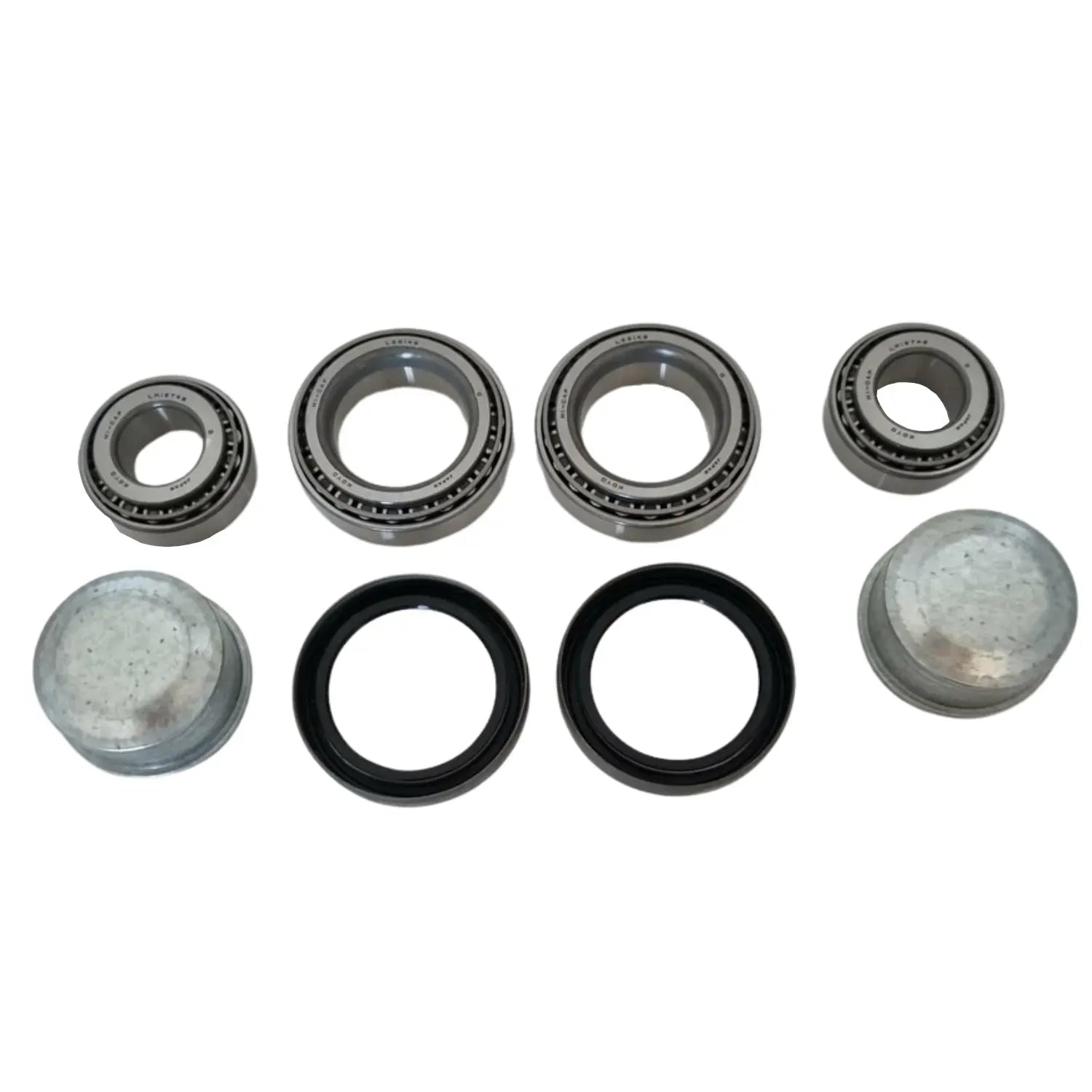 2x Trailer Bearing Kits with DUSTCAPS for Ford Axles L68149/10 and LM12749/10