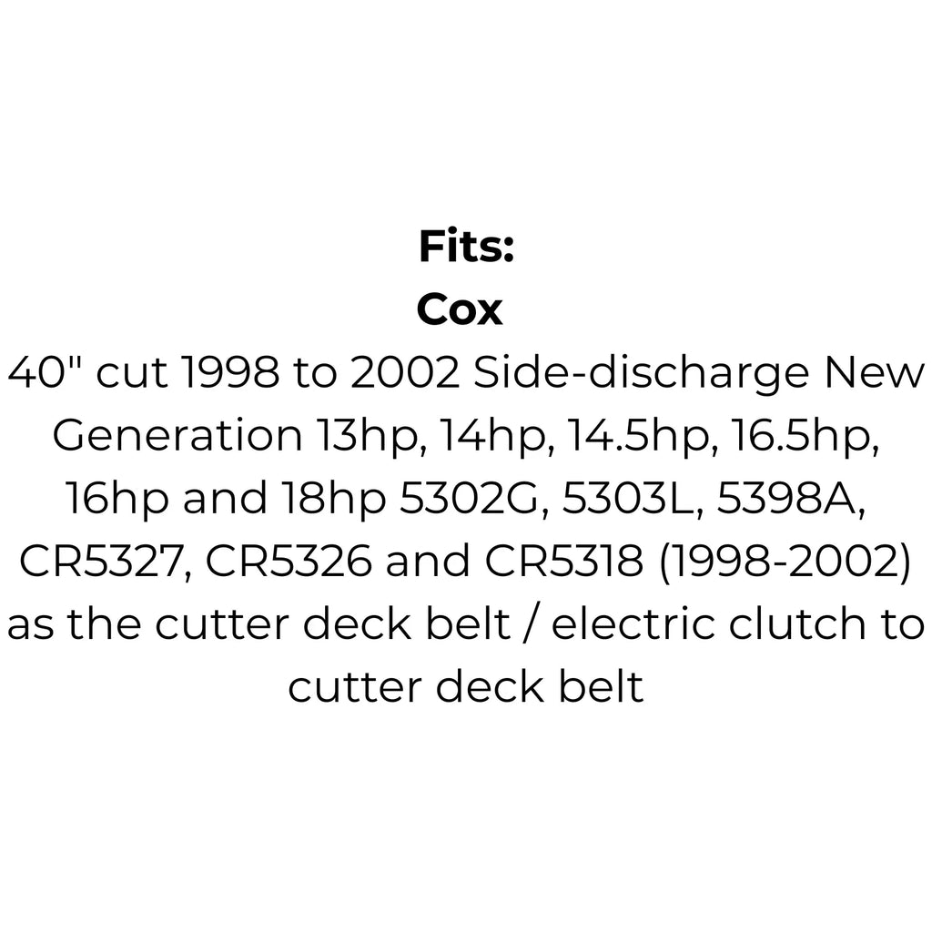 Belt to replace Cox V30 - Made with Kevlar™ electric clutch to cutter deck belt