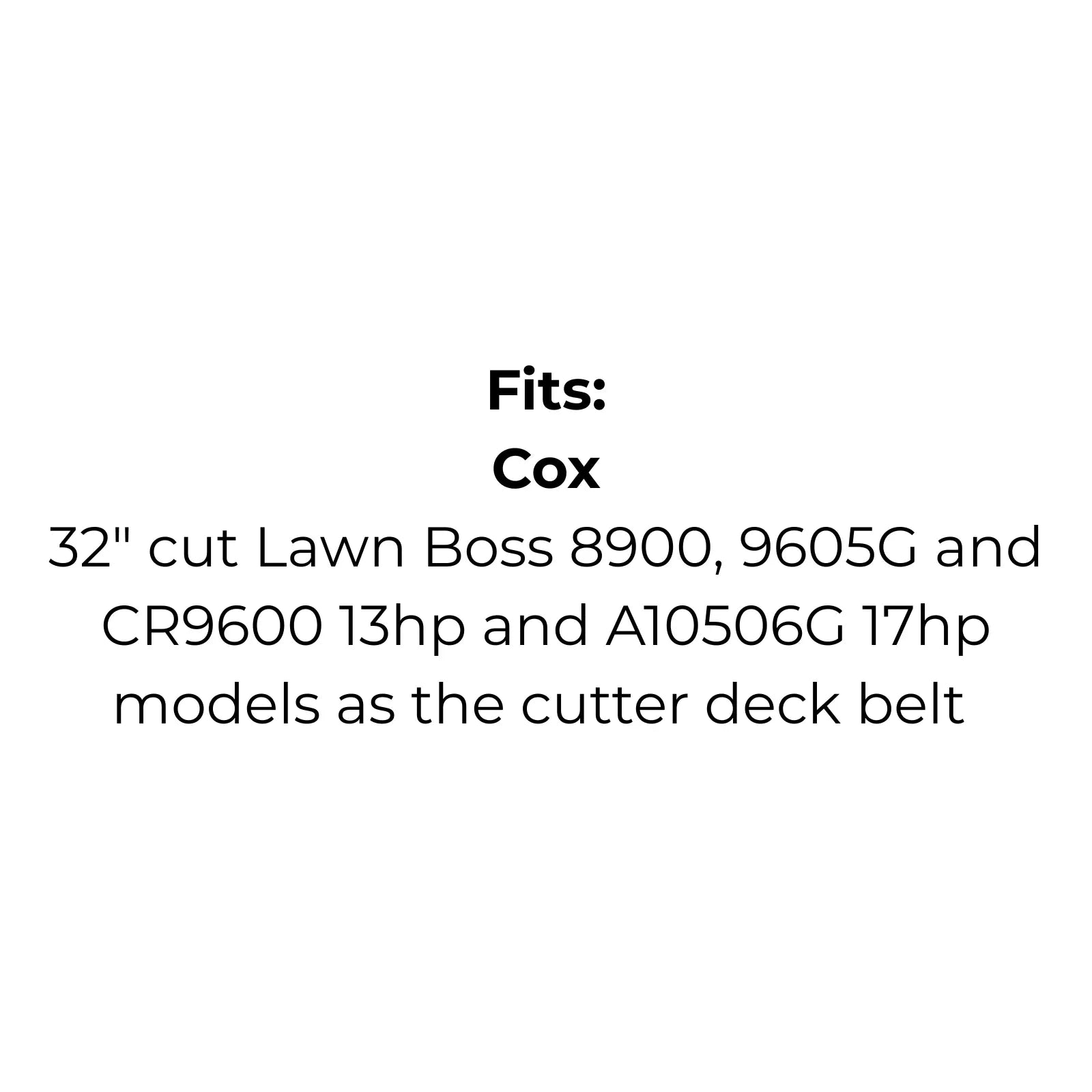 Belt Replaces Cox V40 or Westwood 1414